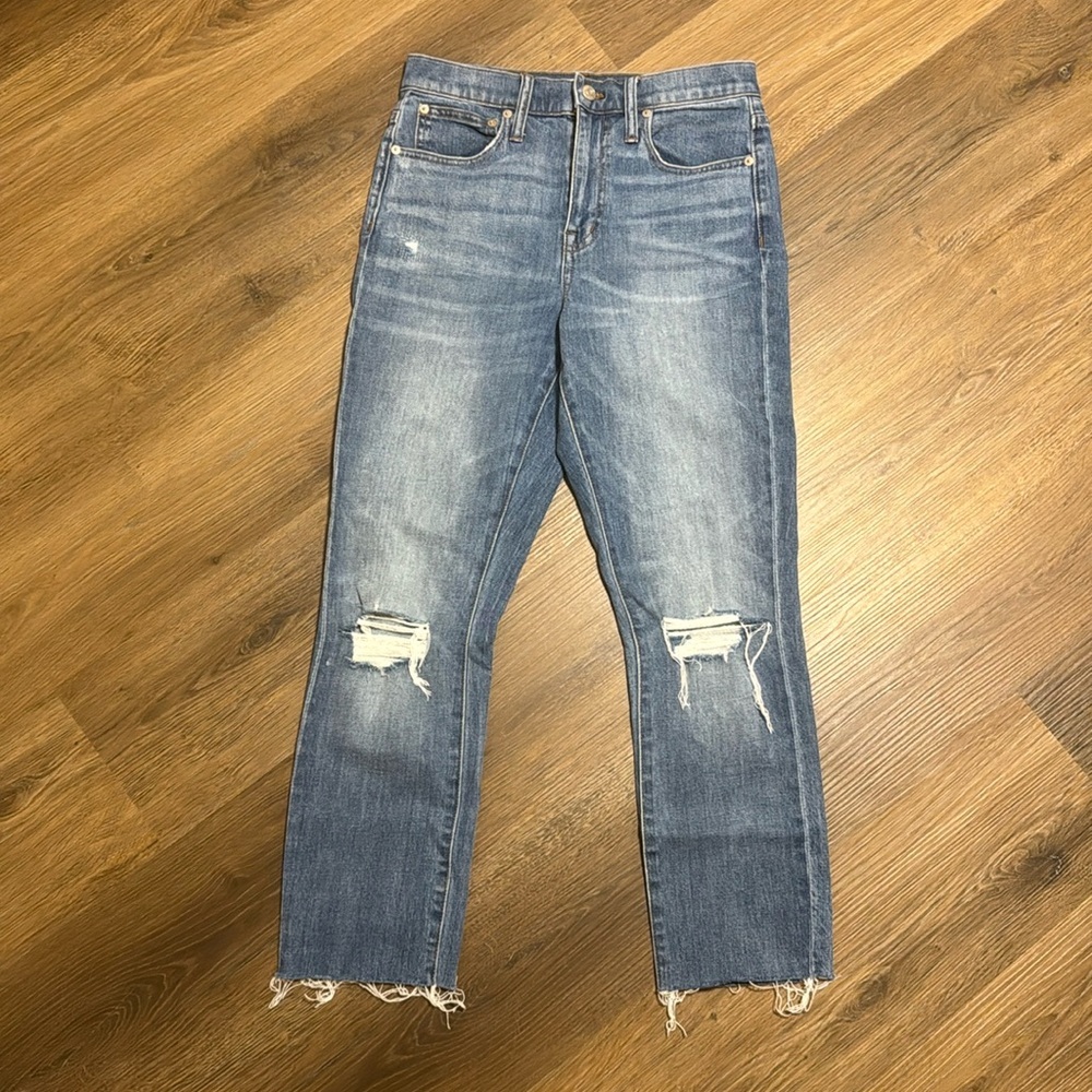 Madewell High Rise Slim BoyJean in Blue jeans distressed size 25